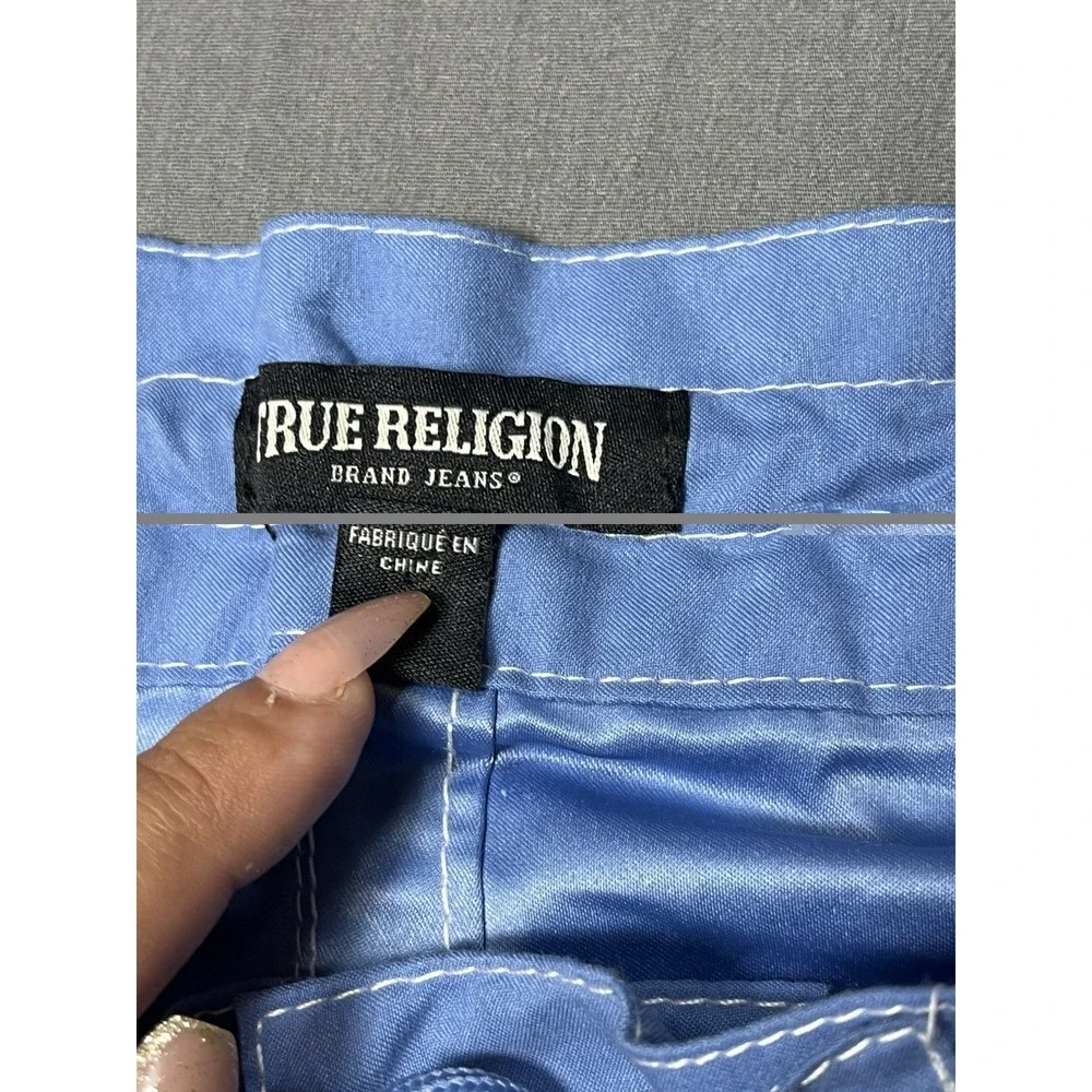 True Religion Shorts Mens 44 Blue Board Swim Trunks Flap Pockets Swimsuit